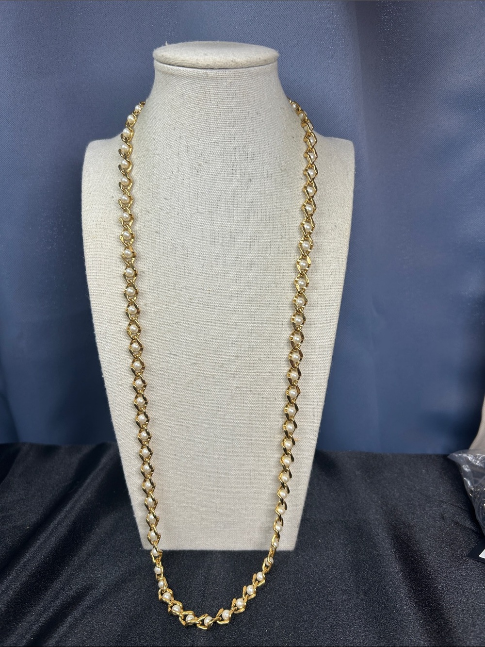 Napier Caged Faux Pearl Link Necklace